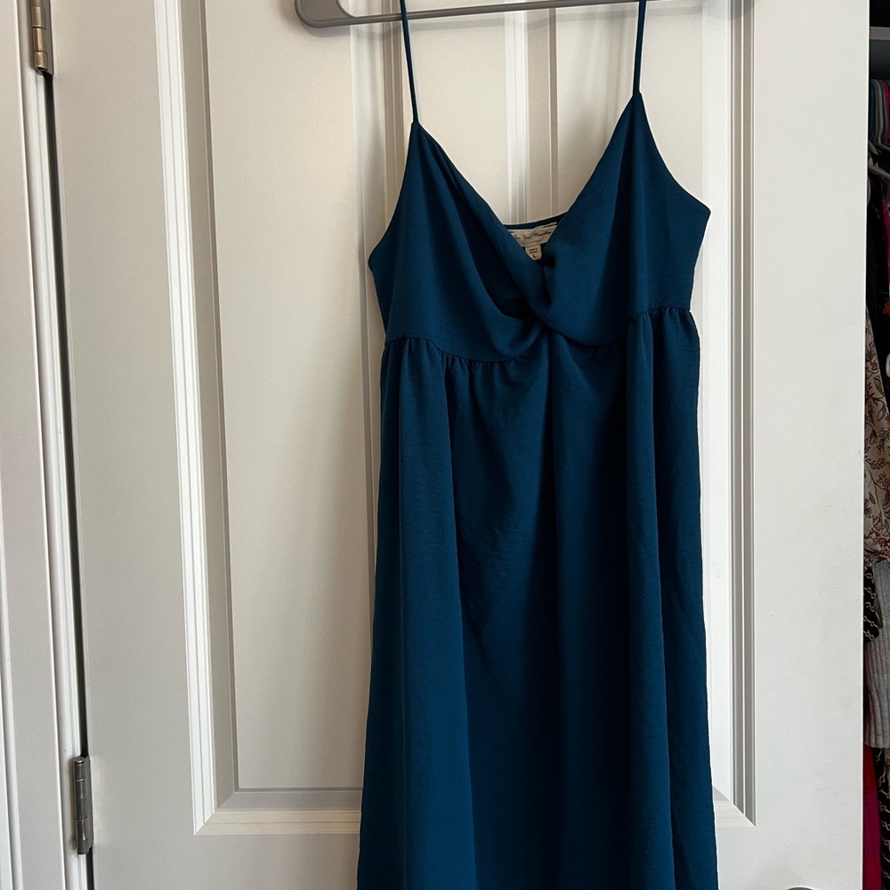 See You Monday Deep Teal Spaghetti Strap Slip Dress